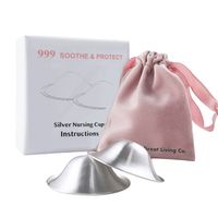The Great Living Co. Pure Silver Nursing Cups Nipple Soothers in Gift Bag